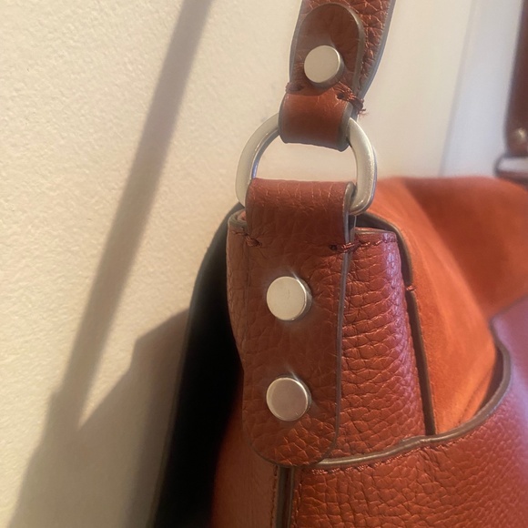 TREASURE & BOND rust leather & suede cross body purse with adjustable strap. - Picture 7 of 8